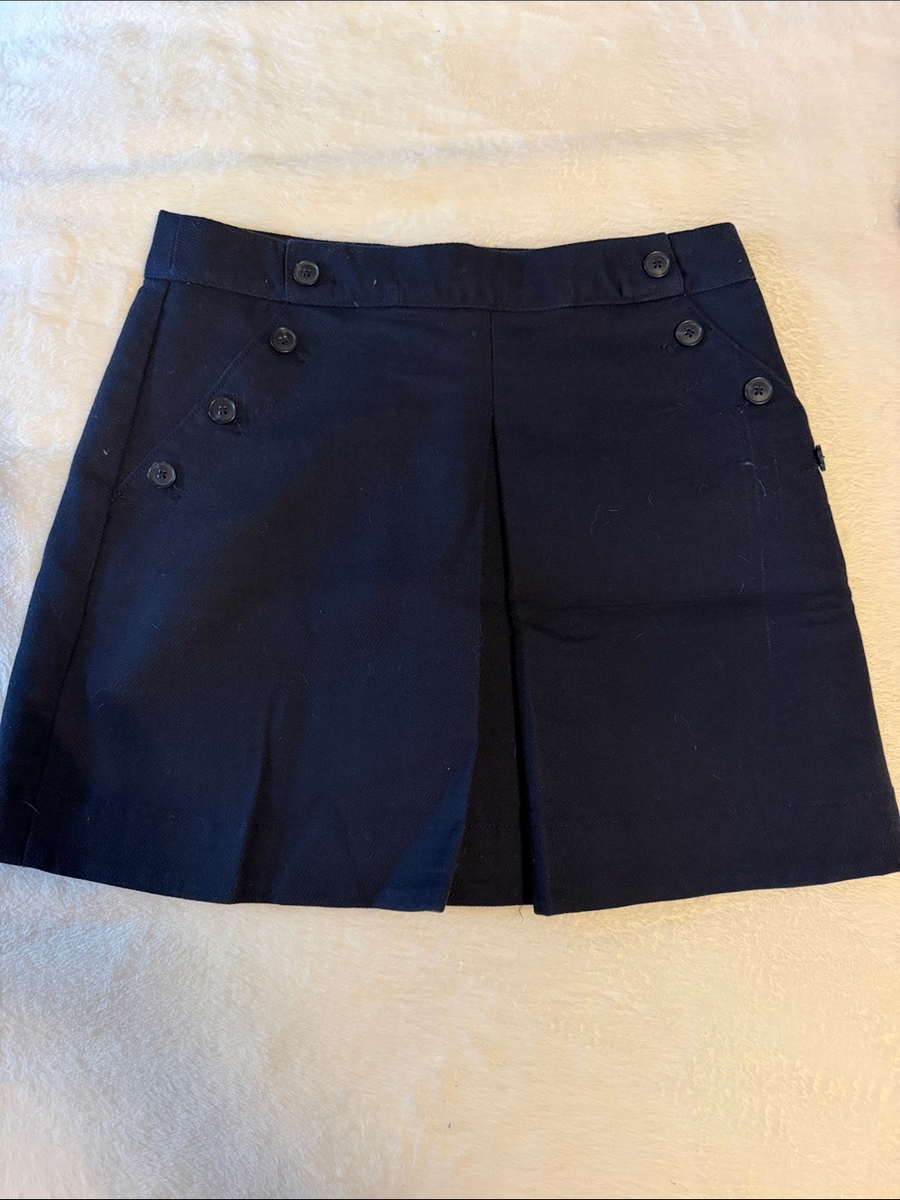 GAP Women’s Navy Button-Accent Pleated Mini Skirt